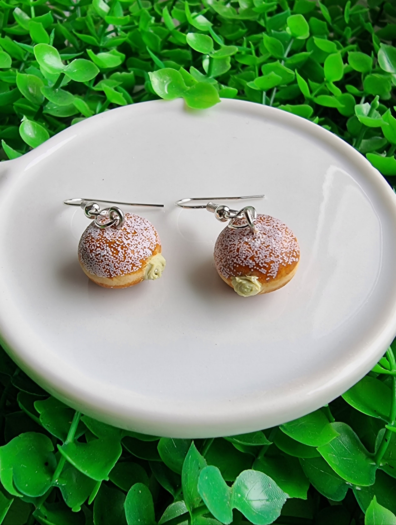 Kolczyki "pączki z kremem waniliowym"