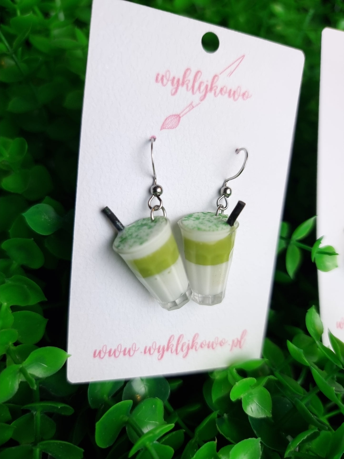 Kolczyki "matcha latte"