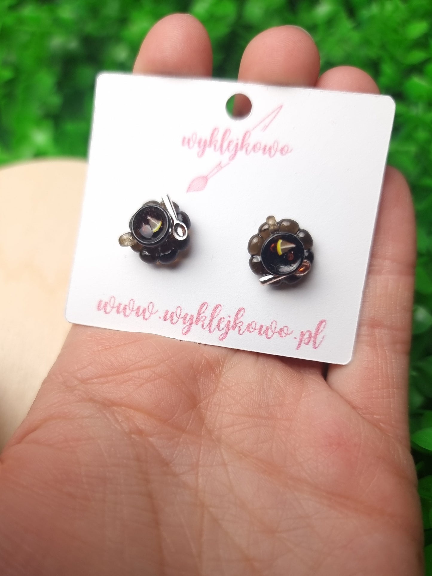 Kolczyki wkrętki "herbatka"