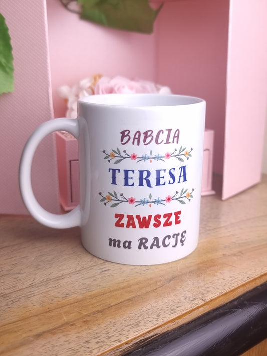 Kubek z imieniem babci dwustronny
