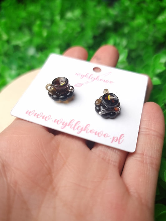 Kolczyki wkrętki "herbatka"