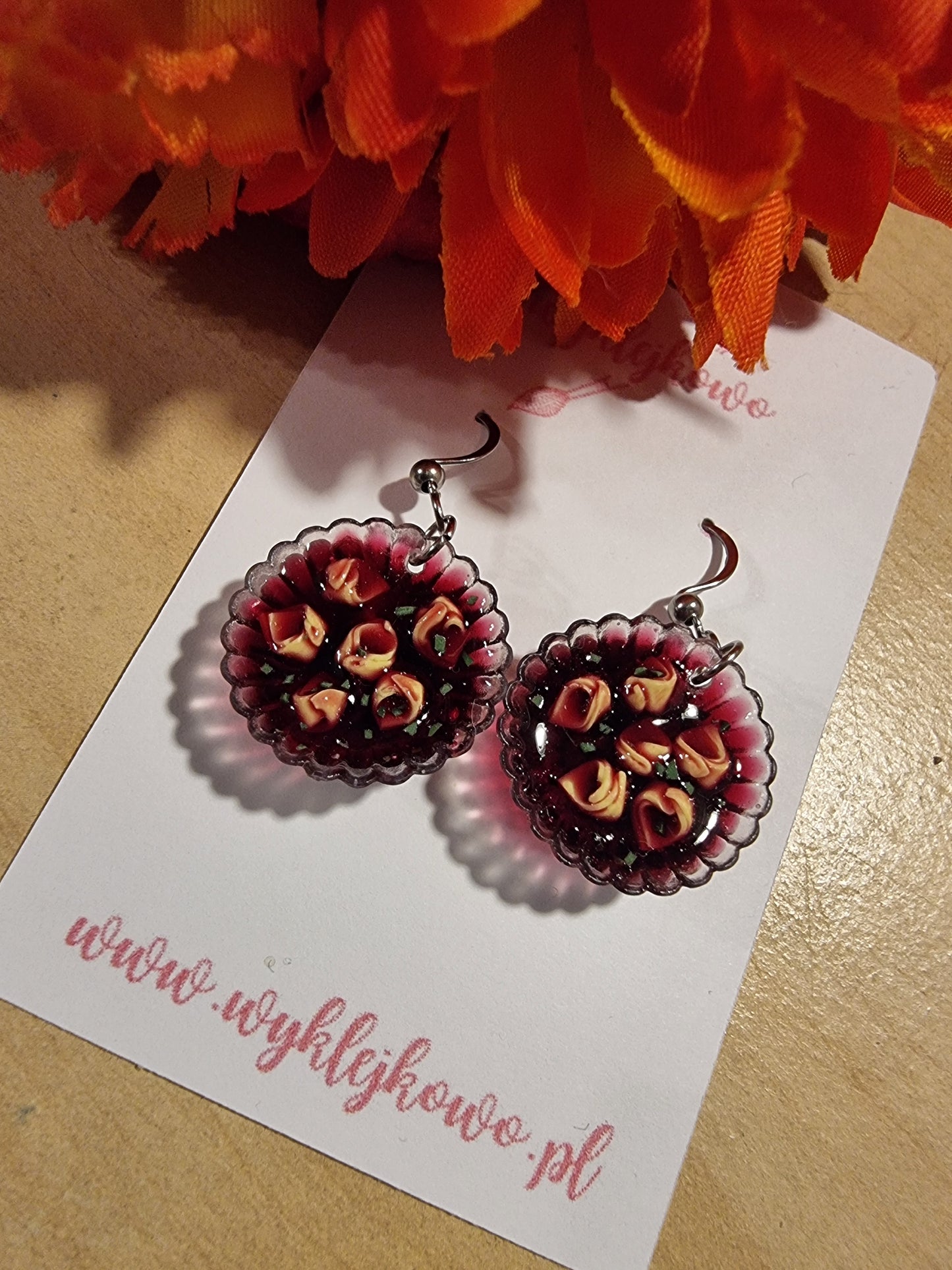 Kolczyki "barszczyk z uszkami"