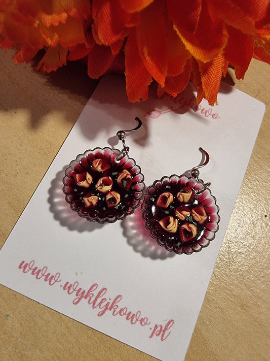 Kolczyki "barszczyk z uszkami"