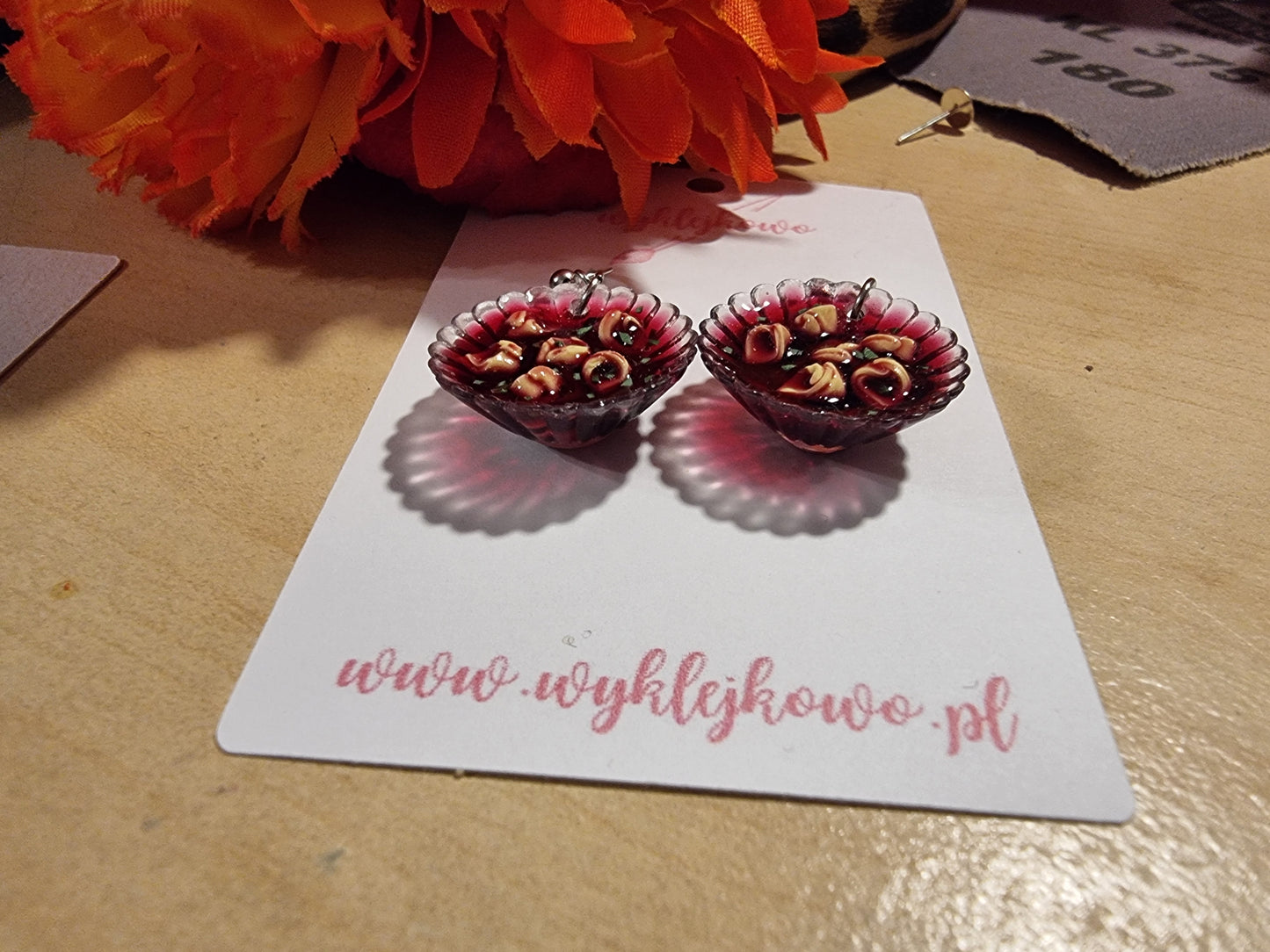 Kolczyki "barszczyk z uszkami"