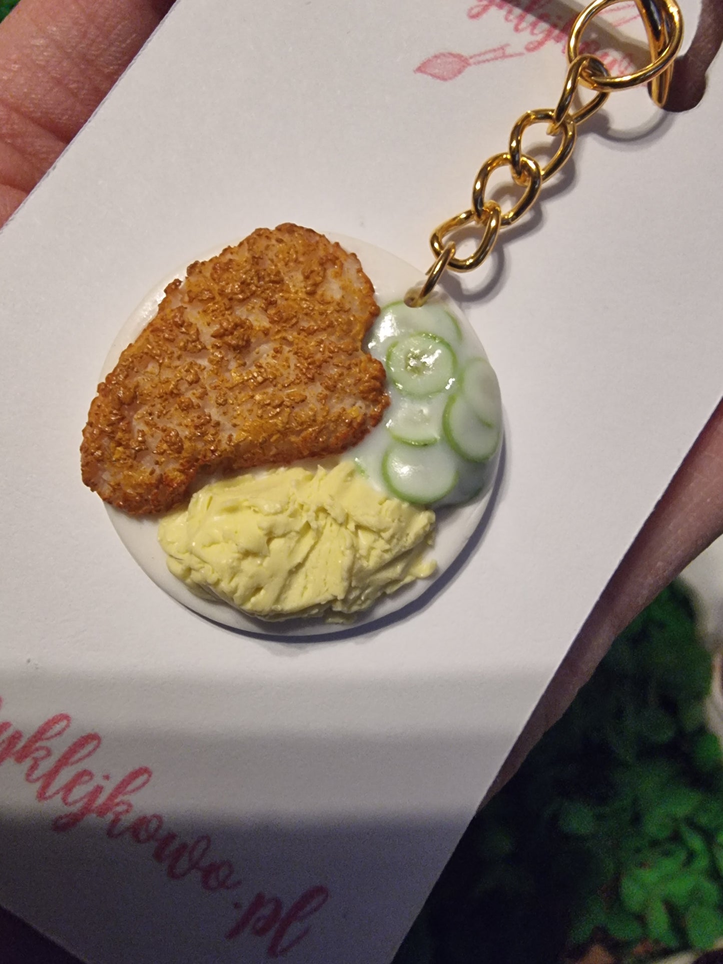 Brelok "schabowy z mizerią"